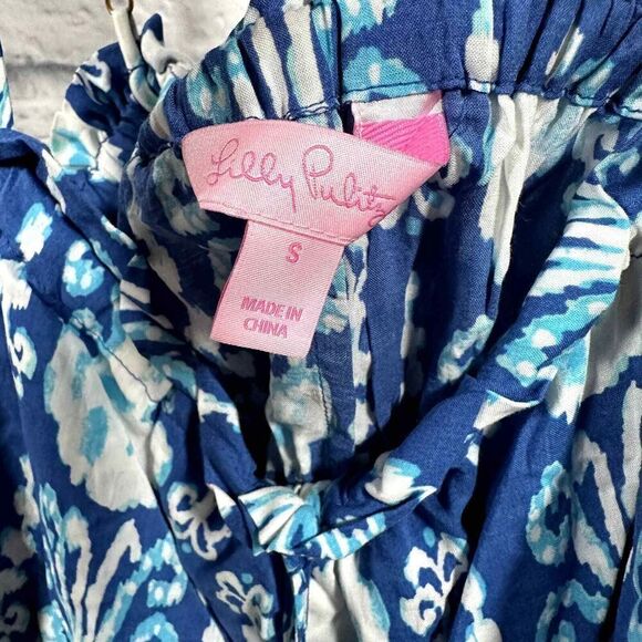 Lilly Pulitzer‎ Tank Top Womens Small New Mays Tassel Blue Jellyfish - Picture 3 of 6